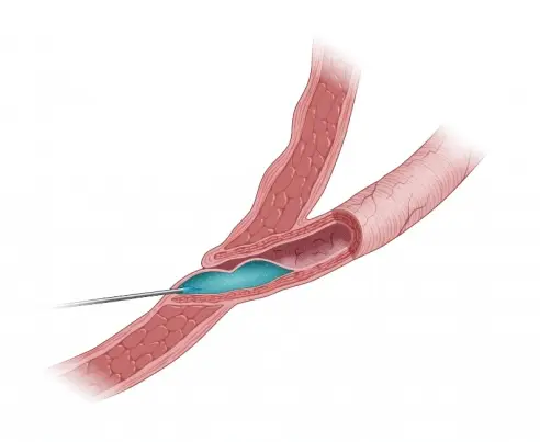 Illustration of Deflux injection treatment for vesicoureteral reflux in children