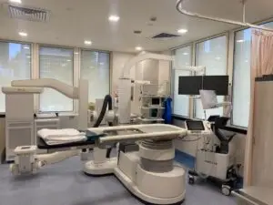 ESWL treatment room used for shock wave treatment of kidney stones