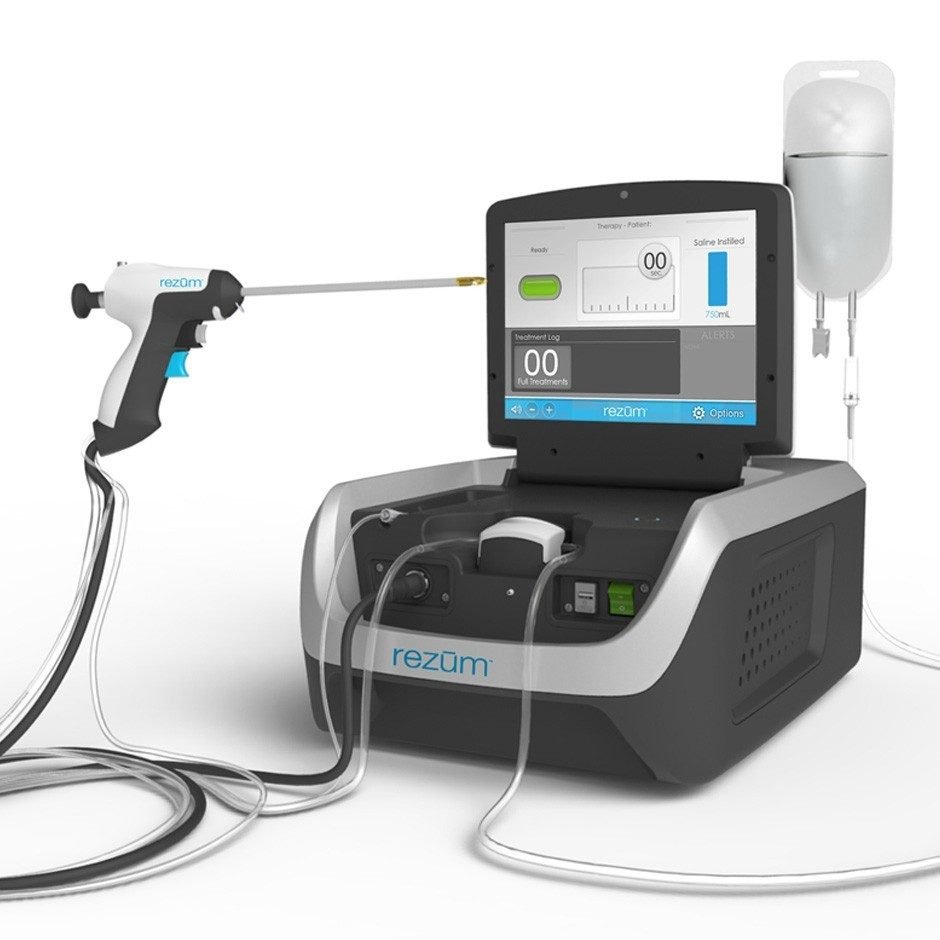 Rezum device used for water vapour therapy treatment of enlarged prostate (BPH)